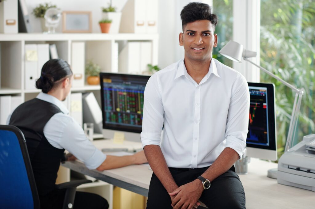 Handsome Indian stock broker